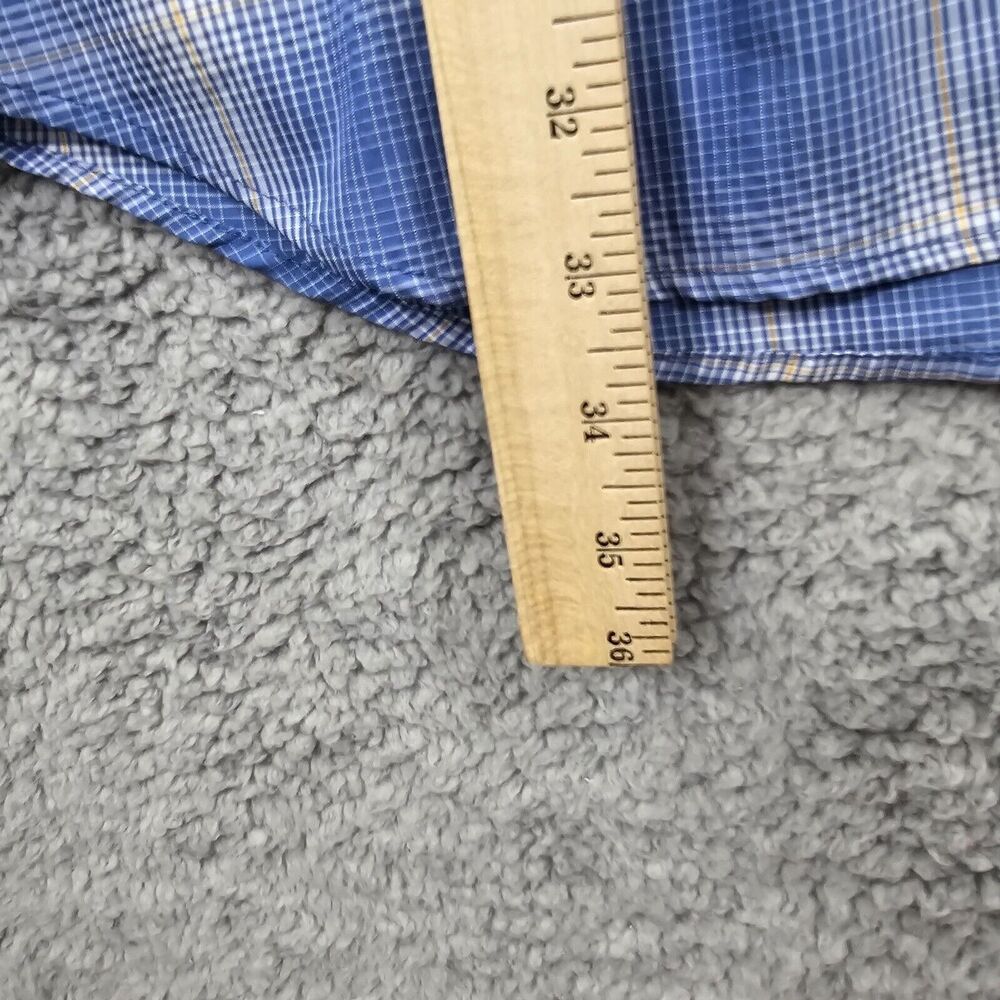 Duluth Trading Co Men's Blue Plaid Long Sleeve Button Up Roll Tab Size L Tall - Picture 8 of 10